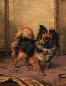 A German Spitz by Charles van den Eycken