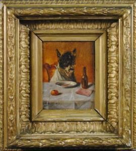 Chien A Table by Charles van den Eycken