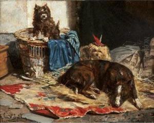 Dogs At Rest by Charles van den Eycken
