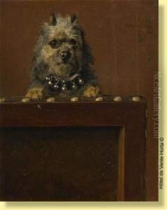 Chien Et Son Collier De Grelots by Charles van den Eycken