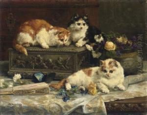 The Three Kittens by Charles van den Eycken