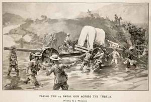 Taking the 47 naval gun across the Tugela by Joseph Finnemore