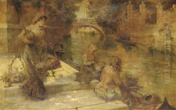 A Flower Seller In Venice - view 1
