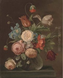 Roses by Balthasar Van Der Ast