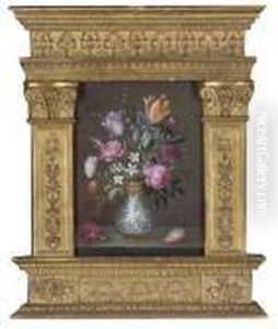 Roses, Carnations And Other Flowers by Balthasar Van Der Ast