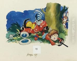 Noddy Crashes The Car by Harmsen Van Der Beek