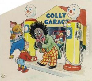 Noddy Looking For A Job At Golly Garage by Harmsen Van Der Beek
