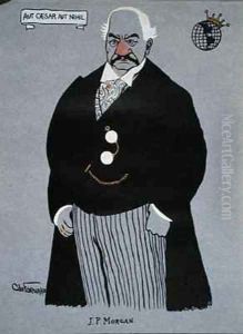 Caricature of John Pierpont Morgan 1837-1913 from Millionaires of America by Carlo de Fornaro