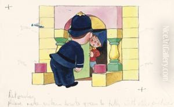 Noddy Opening His Front Door To Mr Plod - view 1
