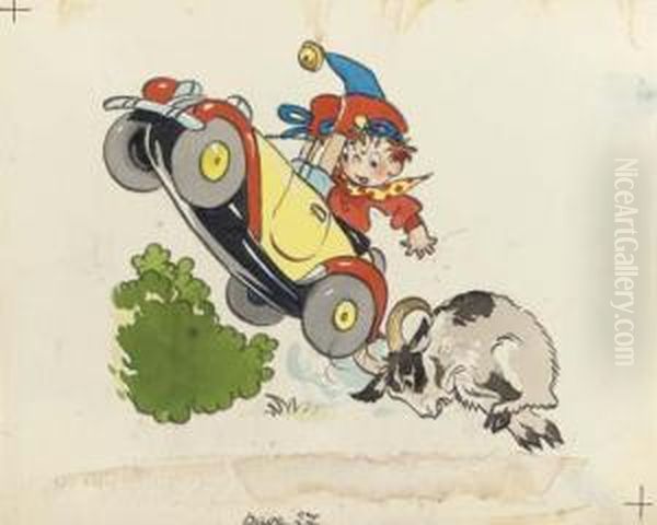 Noddy's Car Being Butted By A Goat - view 1