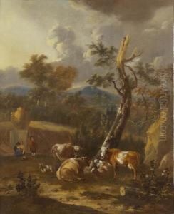 Paesaggio Con Contadini E Armenti by Harmenszoon van Rijn Rembrandt