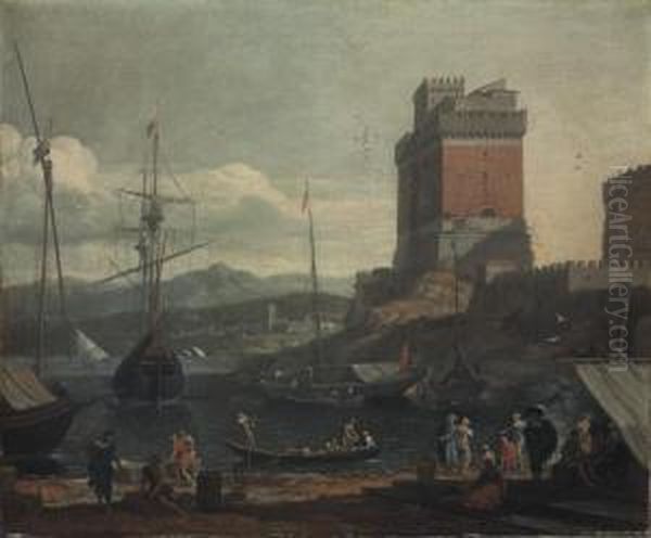 View Of A Fortified Mediterranean Harbour - view 1