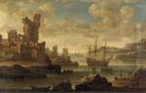 A Mediterranean Coastal Landscape by Adriaen Van Der Kabel