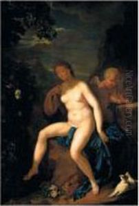 Venus And Cupid by Adriaen Van Der Kabel