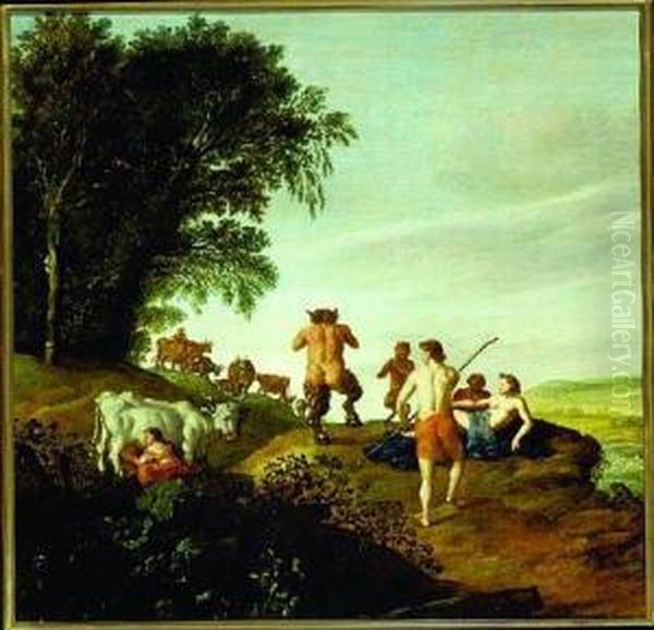 Shepherds And Satyrs In A Landscape - view 1