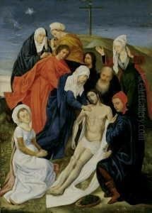 Die Beweinung Christi Nach Der Kreuzabnahme. by Follower of Hugo van der Goes