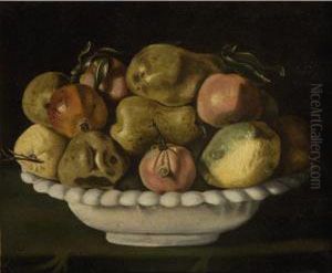 Natura Morta Con Agrumi, Pere, Pesche E Melograni by Juan Van Der Hamen Y Leon