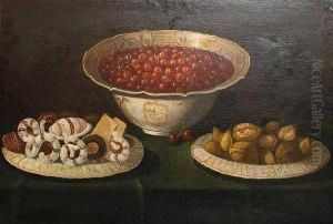 Still Life With Cherries, Walnuts And Sweets