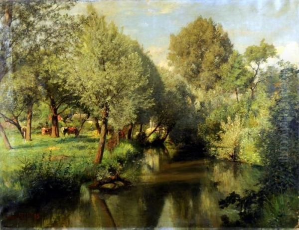 Vaches Au Bord De La Riviere - view 1