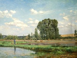 Pecheur Dans Les Environs De Nijsdam by Hendrik Van Der Hecht