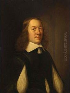 A Portrait Of A Gentleman, Bust Length, Wearing A Black Coat And White Chemise by Bartholomeus Van Der Helst