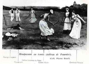 Guy de Maupassant 1850-93 Playing Tennis by Louis Edouard Paul Fournier