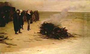 The Funeral of Shelley by Louis Edouard Paul Fournier