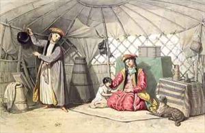 Kalmuk Women in their tent by Ferogio, Francois Fortune Antoine