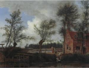 Sold By The J. Paul Getty Museum To Benefit Future Painting Acquisitions
The Inn Of The Zwarte Varcken ('black Pig'), Maarsseveen by Jan Van Der Heyden