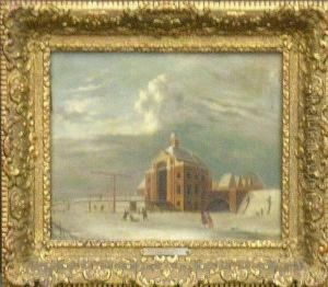 Skaters On A Frozen Canal by Jan Van Der Heyden