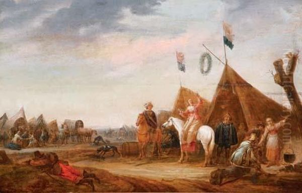 Cavalry Resting At An Encampment - view 1