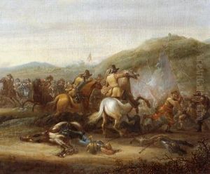 Battaglia Di Cavalieri by Abraham van der Hoef