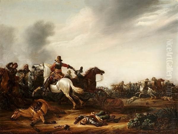 A Cavalry Skirmish On A Plain - view 1