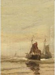 Sailing Vessels Offshore by Gerard Van Der Laan
