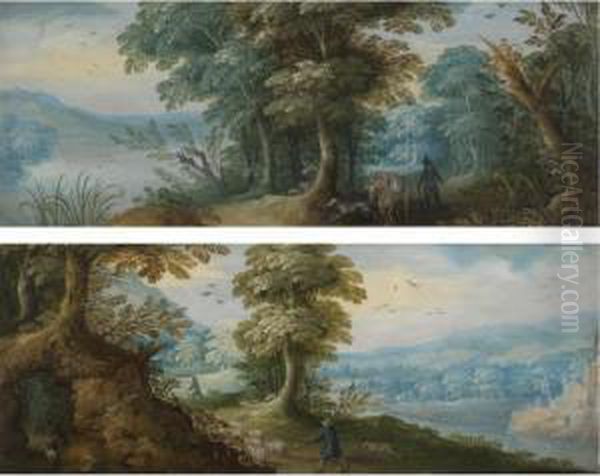 A Pair Of Wooded Landscapes - view 1