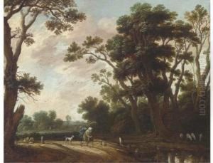 A Landscape With A Traveller And A Dog On A Track