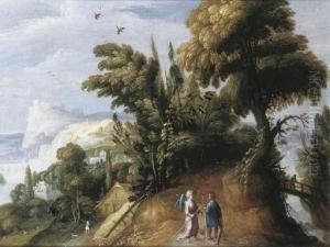An Extensive Landscape With Tobias And The Angel