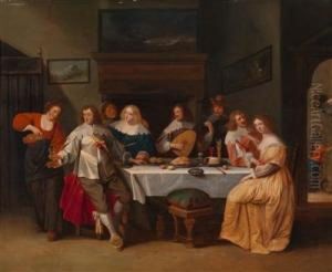 Eine Frohliche Gesellschaft by Christoffel Jacobsz van der Lamen
