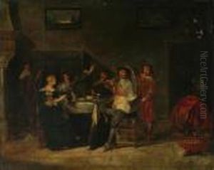 An Elegant Company In An Interior by Christoffel Jacobsz van der Lamen