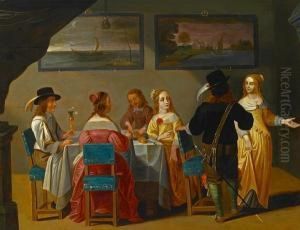 Figures Gathered Around A Table