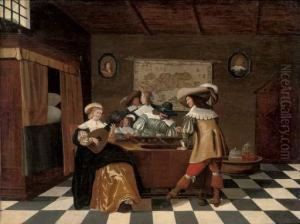 Backgammon Players At A Table