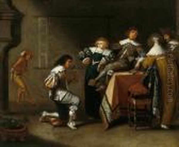 Compagnia Elegante In Un Interno - view 1