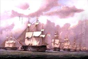 The Vice Admiral of the White Arriving at Spithead by Arthur Wellington Fowles