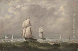 Sailing match by schooners of the Royal Yacht Squadron 23rd August 1837, Dolphin in advance of Menai