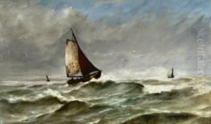 De Urker 76 Op De Zuiderzee. Gesigneerd by Jan Van Der Linde