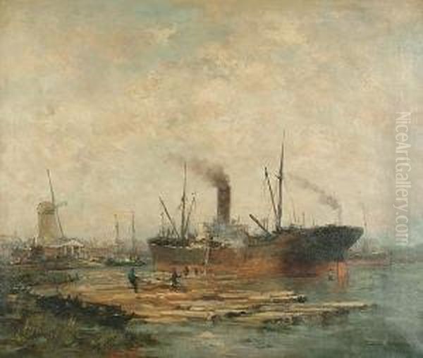 Loading Lumber In A Baltic Port - view 1