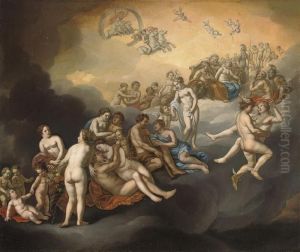 The Gods On Mount Olympus by Dirck Van Der Lisse