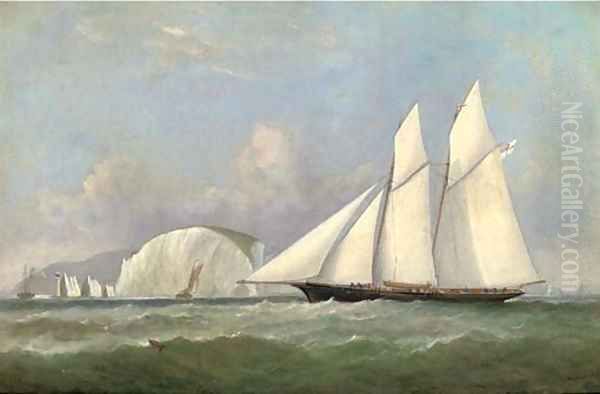 The Marquis of Ailsa's schooner Lady Evelyn off the Needles - view 1