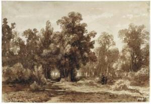 Two Figures By A Path In A Wood Two Figures By A Path In A Wood