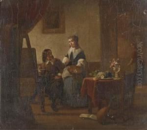 In The Artist's Studio by Jan Vermeer Van Delft